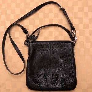 GUC Coach Black Pebbled Leather Crossbody